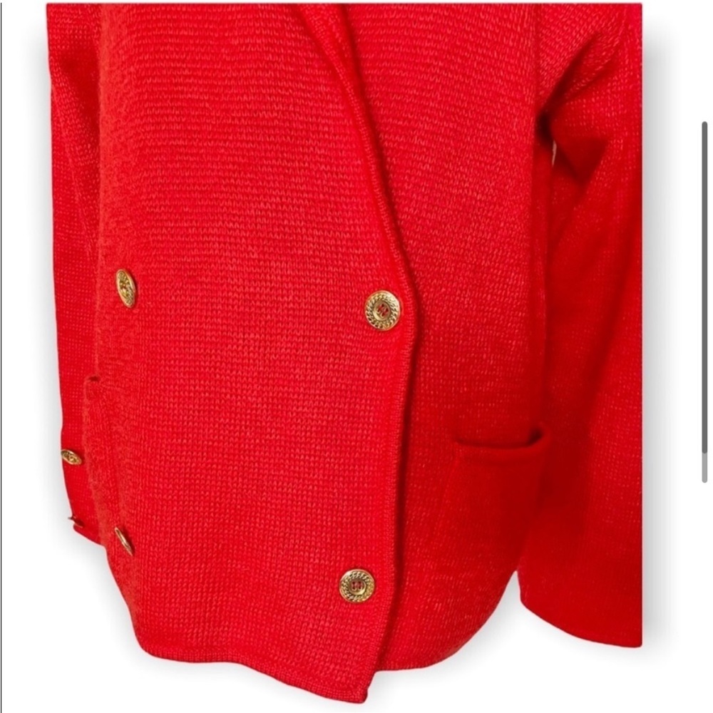 Celine women’s vintage double breasted wool sweater blazer 80’s size XL colorful - Picture 2 of 15